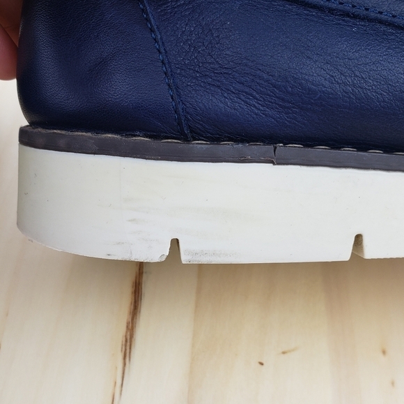 MODA Women's Leather Loafers Size 40 Slip On Comfort Casual Shoes Navy Blue - Picture 14 of 14